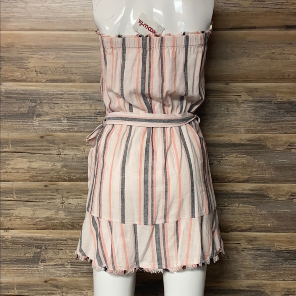 Cloth & Stone Striped Tube Top Linen Dress NWT - Picture 3 of 3